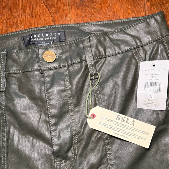 NWT Women Sanctuary Standard Surplus Hayden Coated Ankle Olive Green size 31 - Picture 8 of 16
